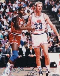 A Magic Johnson and Larry Bird Dual Signed Autograph Photo (Upper Deck Authenticated)