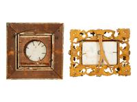 Two Continental Porcelain Plaques in Giltwood Frames