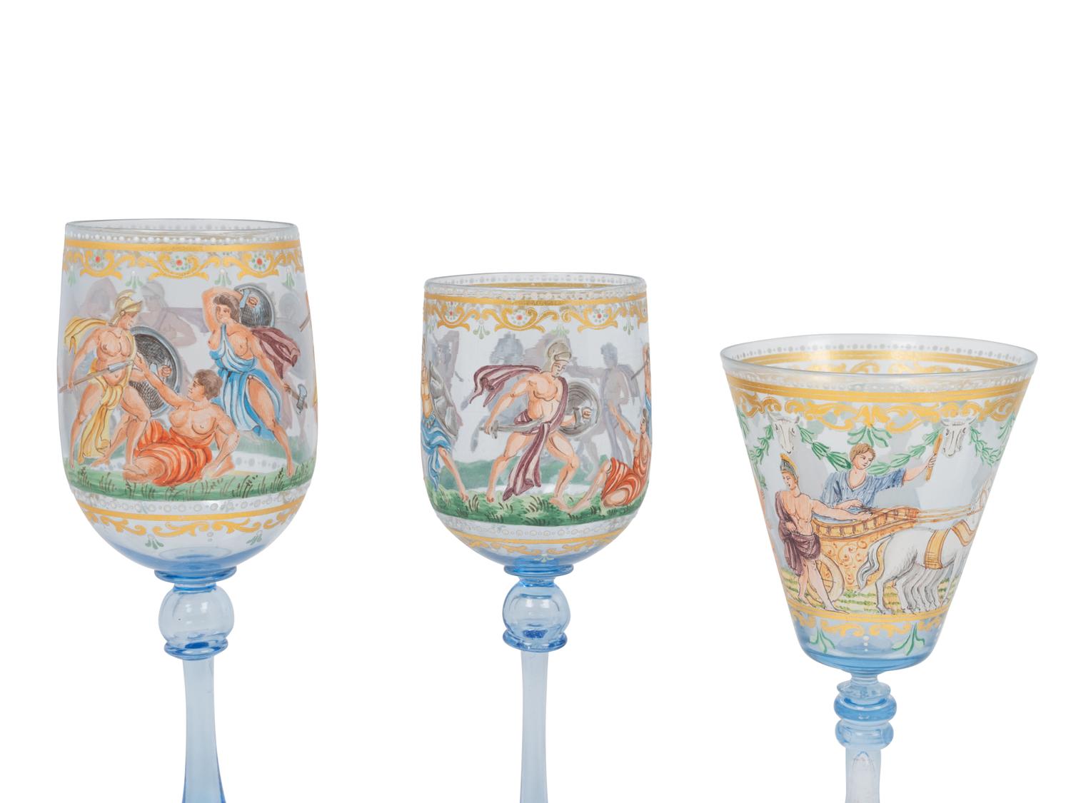 An Extensive Enameled Glass Table Service