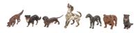 Seven Austrian Cold Painted Bronze Figures Width of widest 4 inches. — FIRST HALF 20TH CENTURY