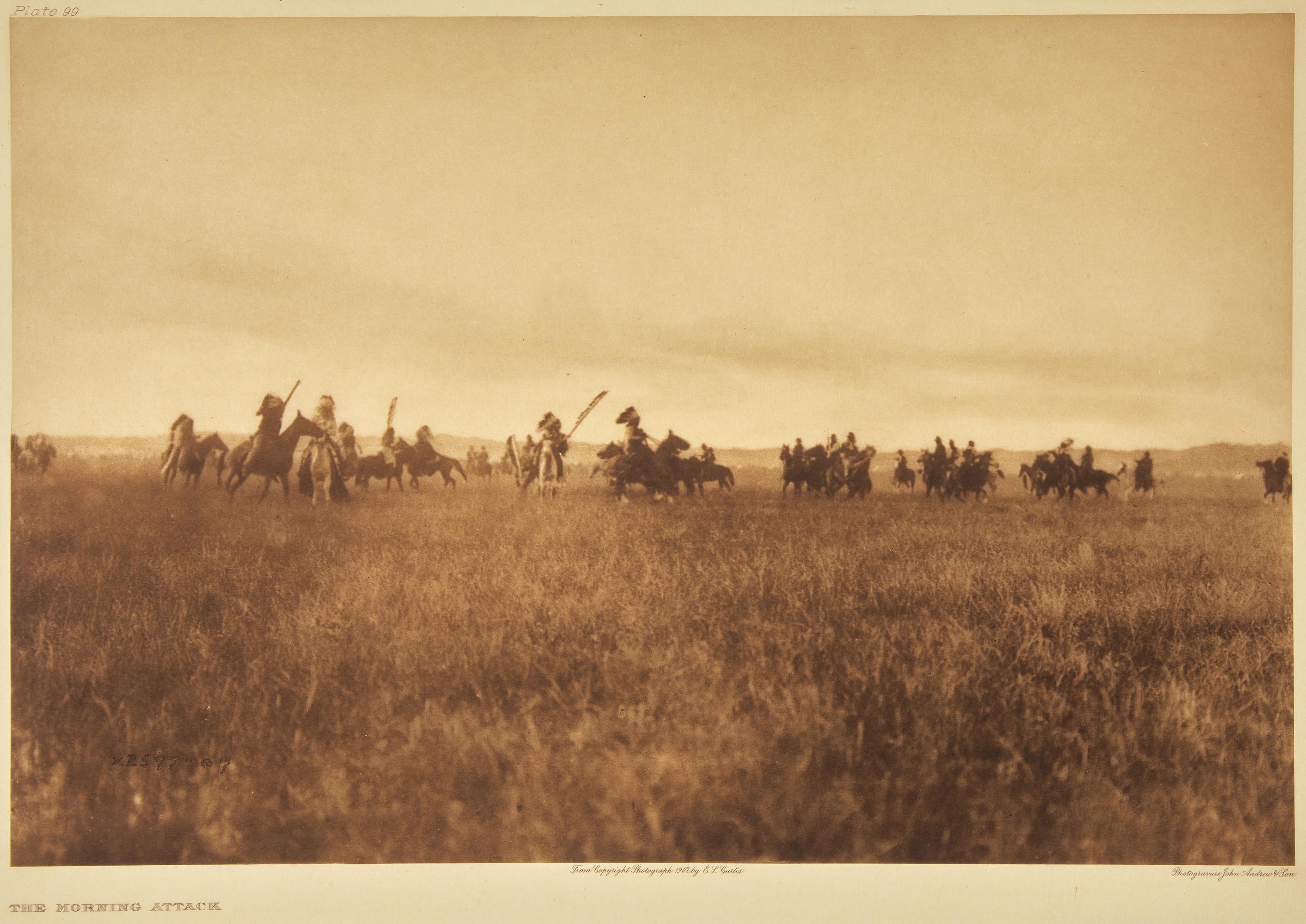 Edward Curtis (American, 1868-1952) — The Morning Attack Plate 99