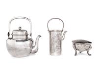 Three Japanese Silver Tea Wares