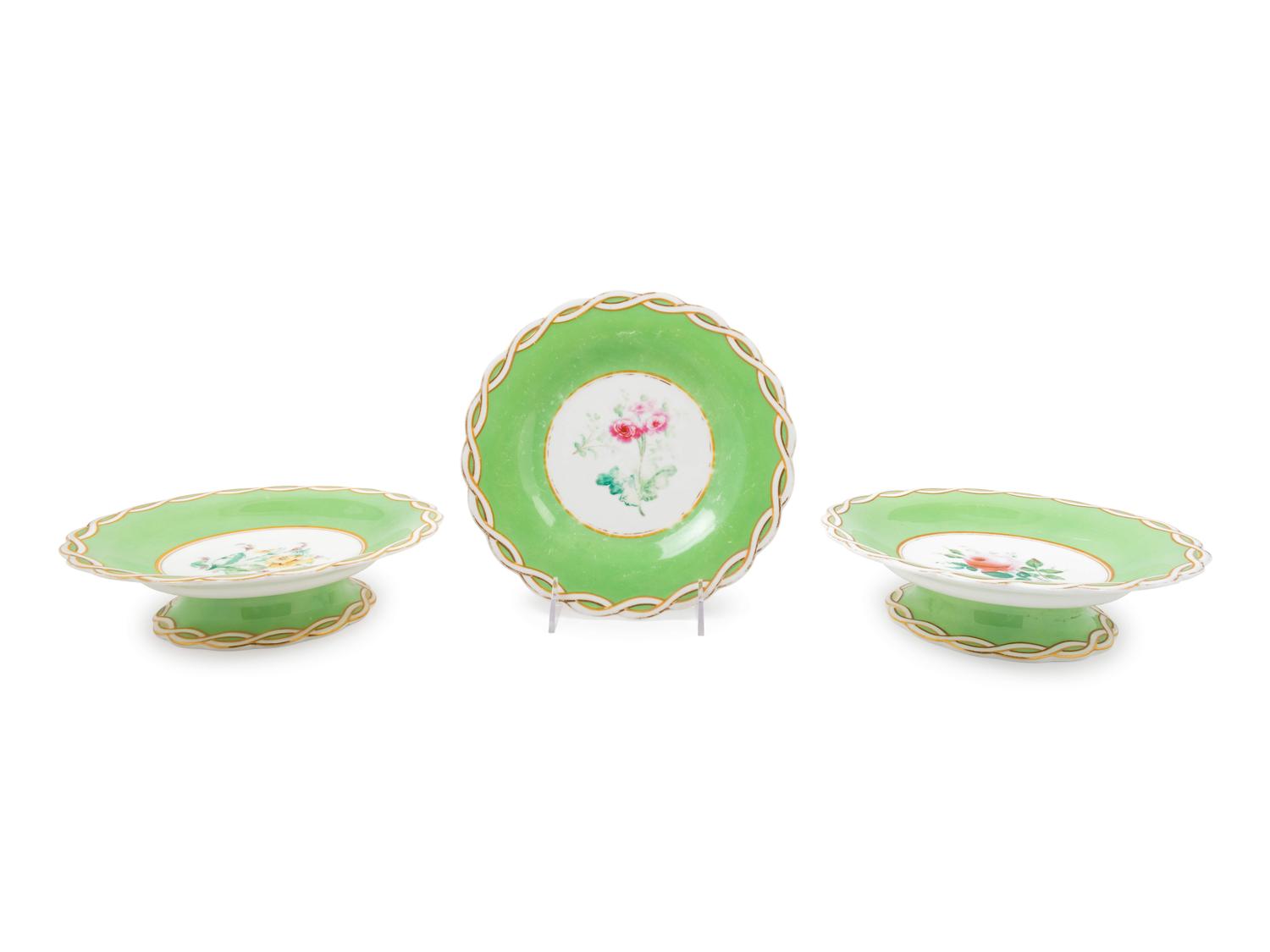 A Group of Rockingham Porcelain Dessert Service Articles