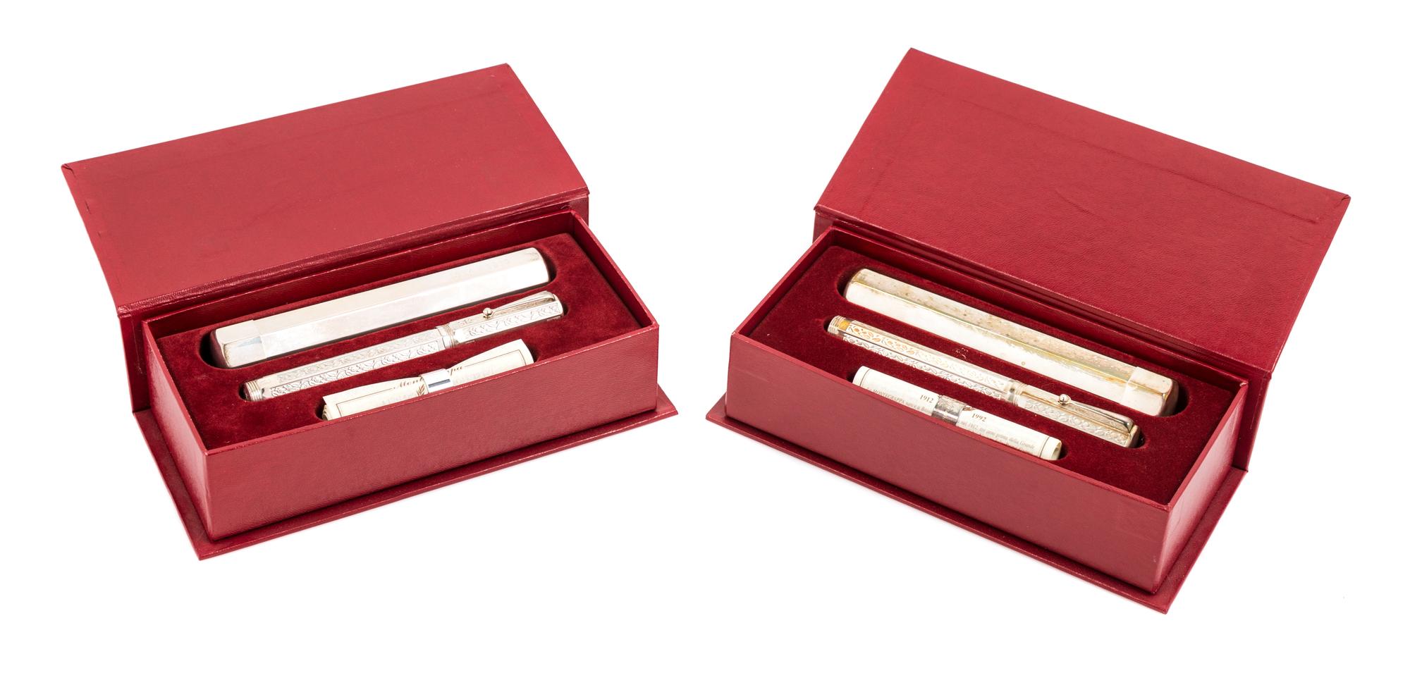 A Pair of Montegrappa 80th Anniversary Commemorative Fountain Pens