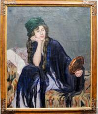 Arthur Grunenberg, (German, 1887-1927), Woman with a Hand Mirror