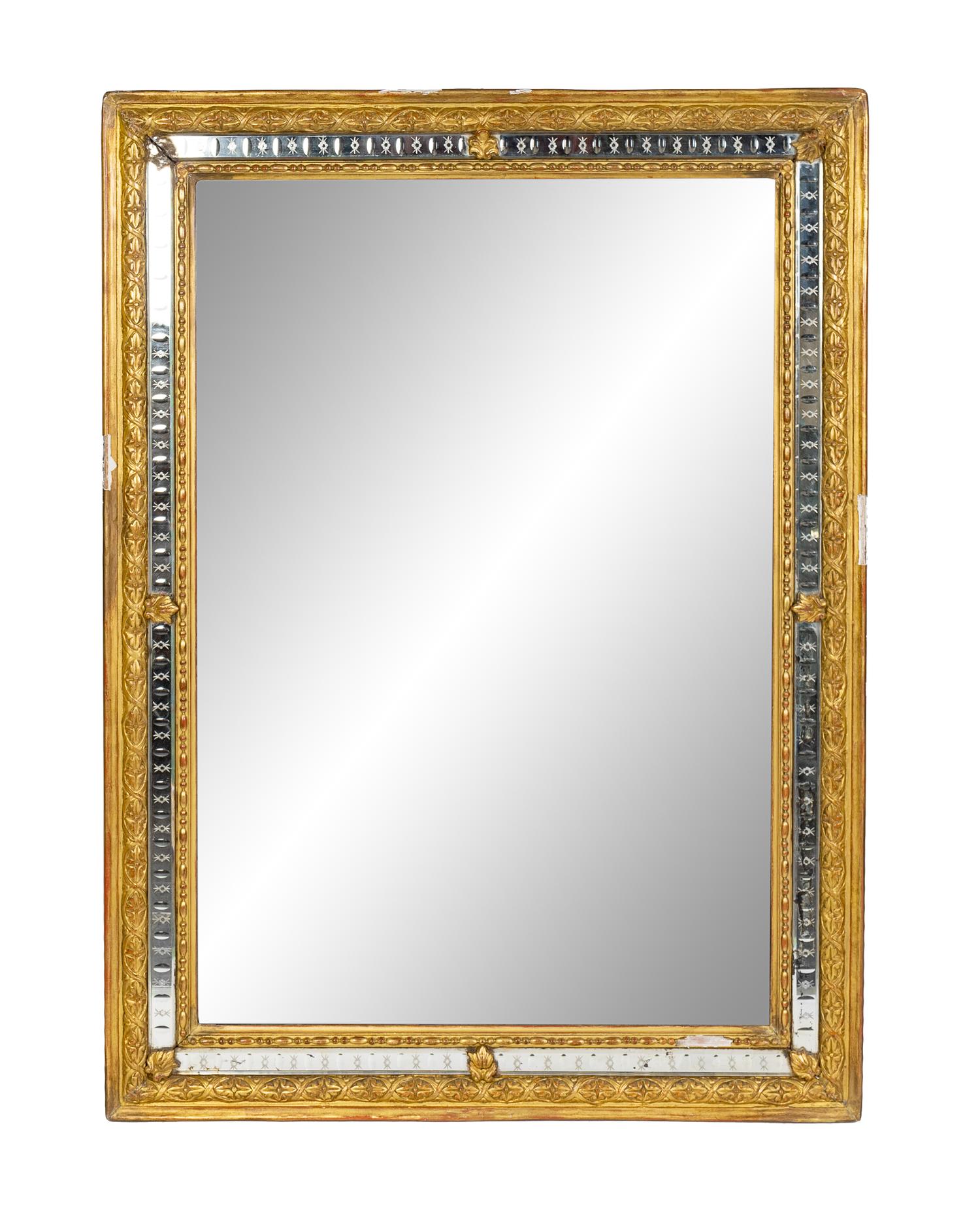 A Neoclassical Style Giltwood Rectangular Mirror — 19TH CENTURY