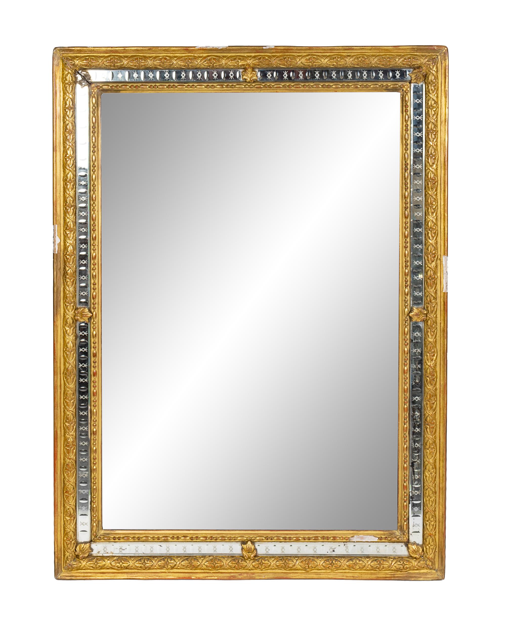 A Neoclassical Style Giltwood Rectangular Mirror — 19TH CENTURY