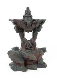 An Italian Patinated Bronze Table Fountain: The Fountain of the Tritons — 19TH CENTURY