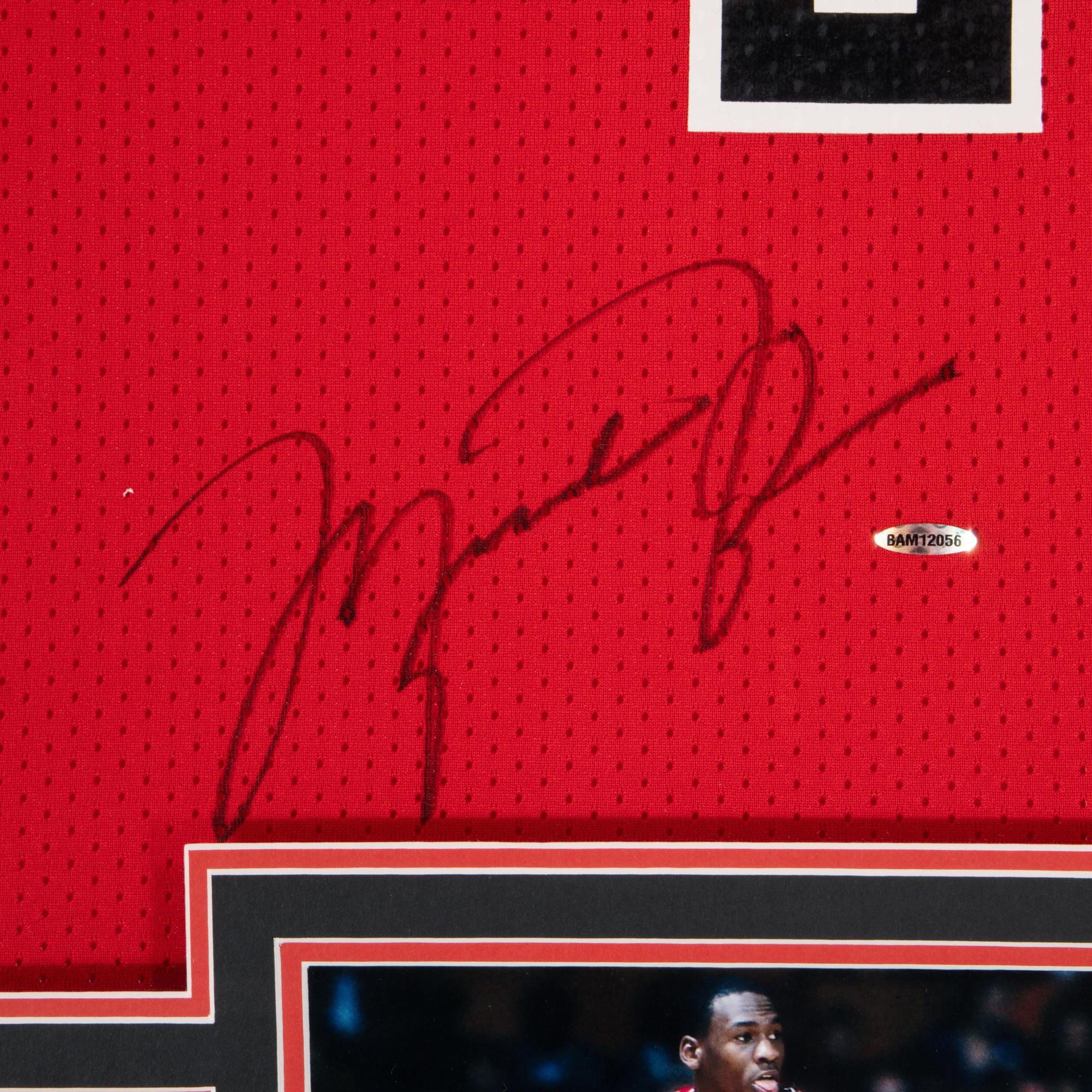 An Impressive Michael Jordan Signed Autograph Chicago Bulls Rookie Jersey Display (Upper Deck Authenticated)