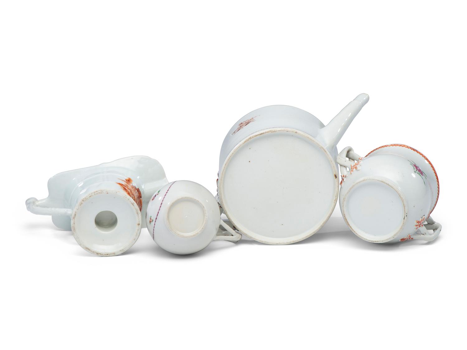 Nine Chinese Export Porcelain Table Articles