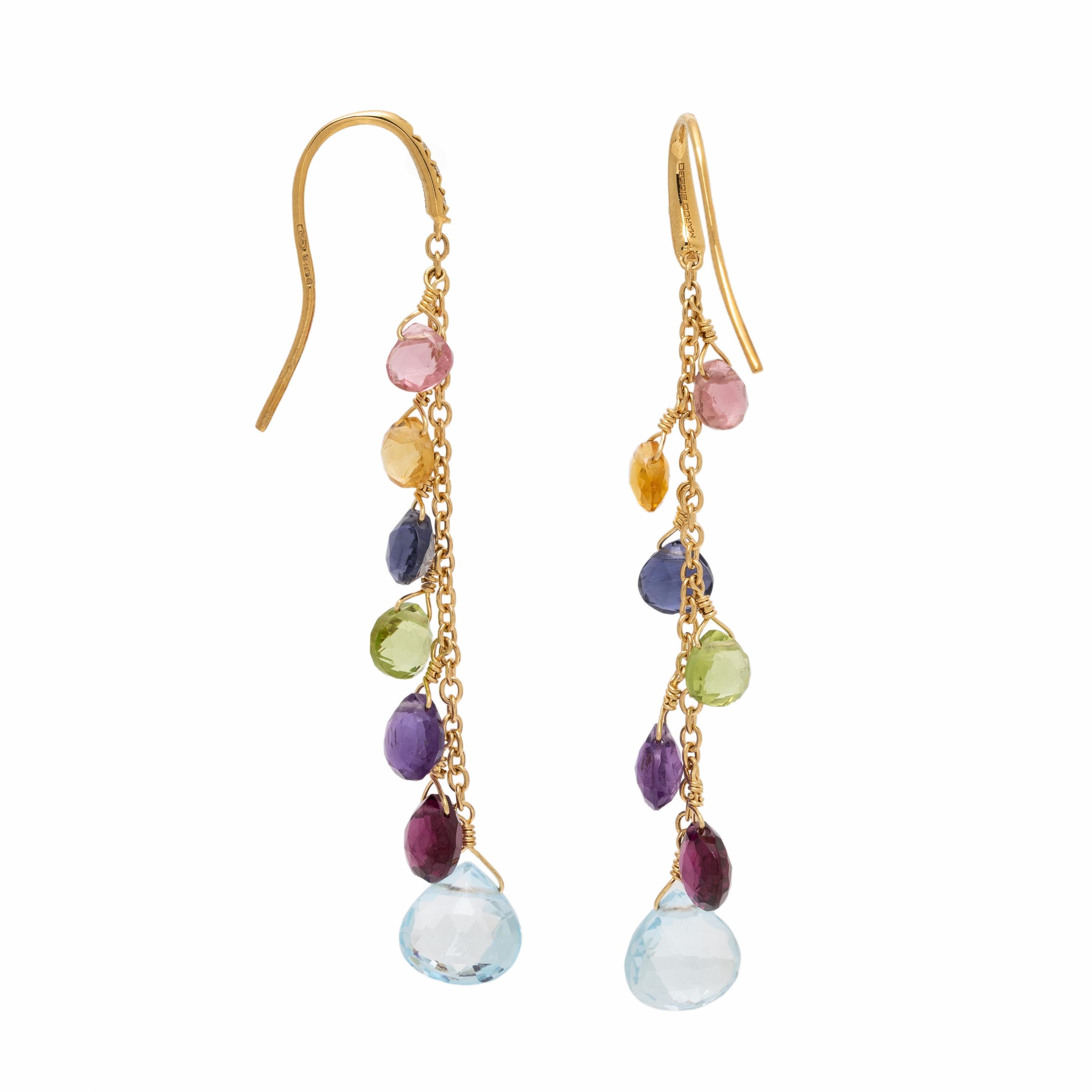 Marco Bicego, Multigem and Yellow Gold Earrings