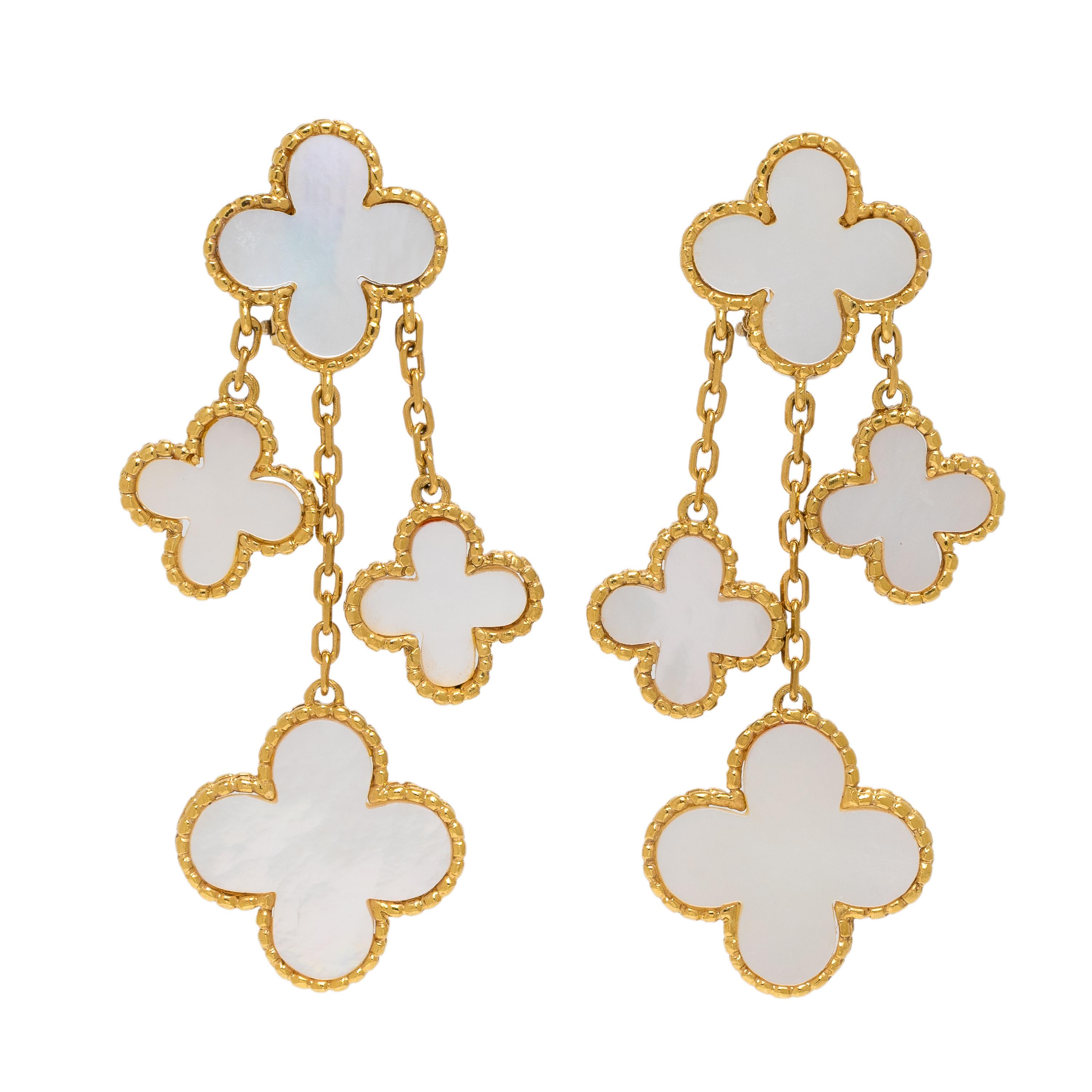 Mother-of-Pearl and Yellow Gold Earrings