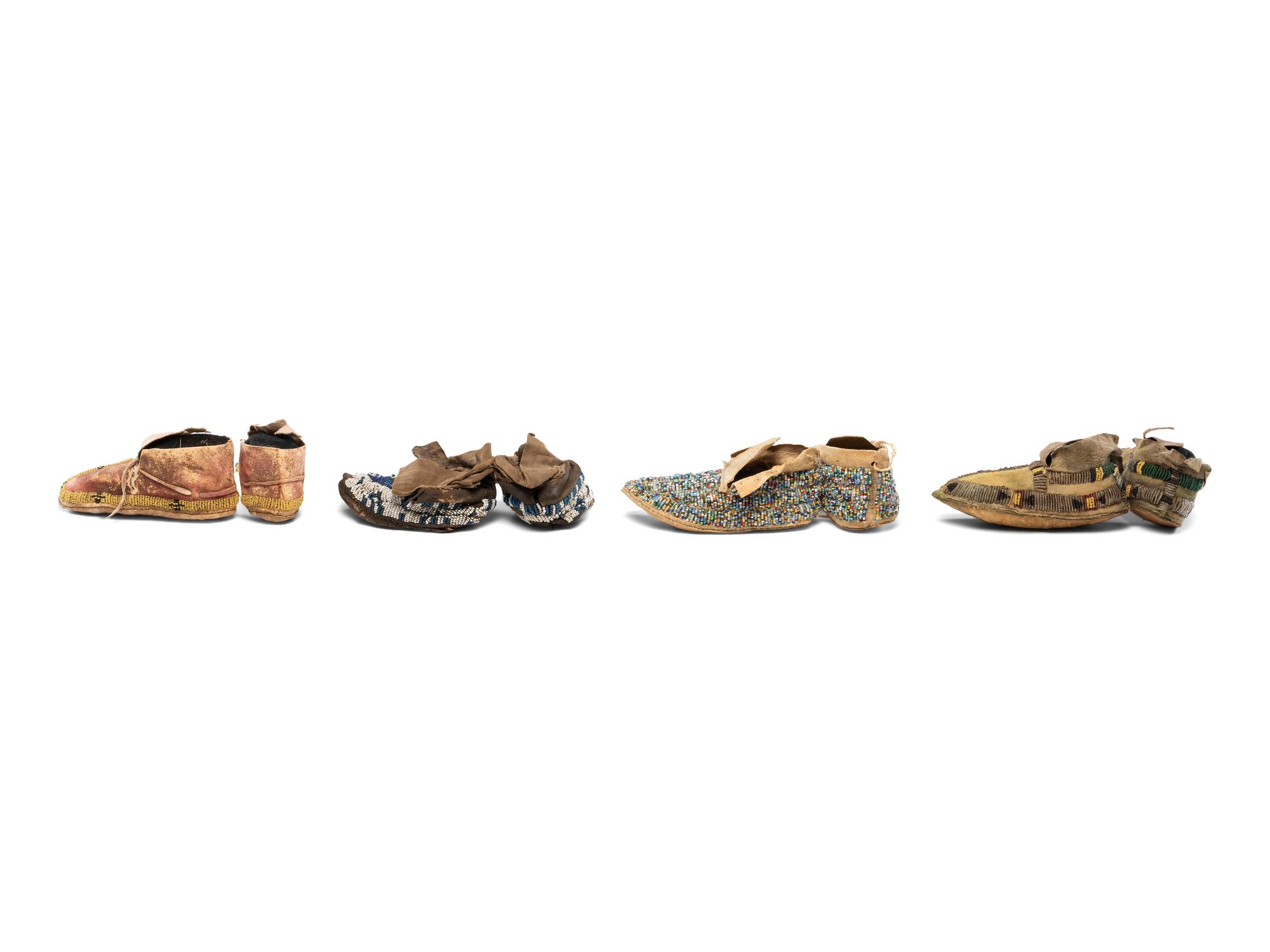 Plains Children's Beaded Hide Moccasins