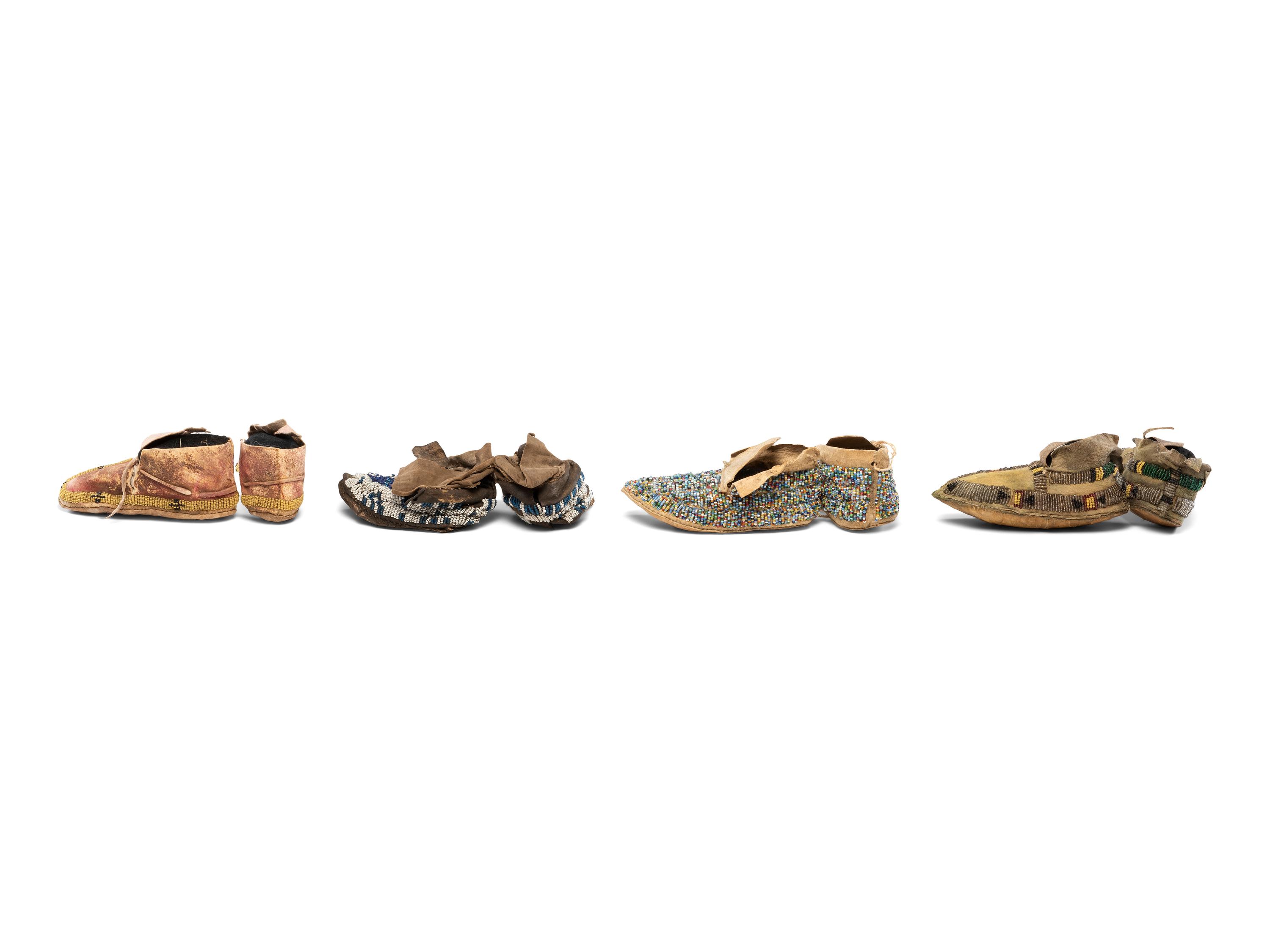 Plains Children's Beaded Hide Moccasins