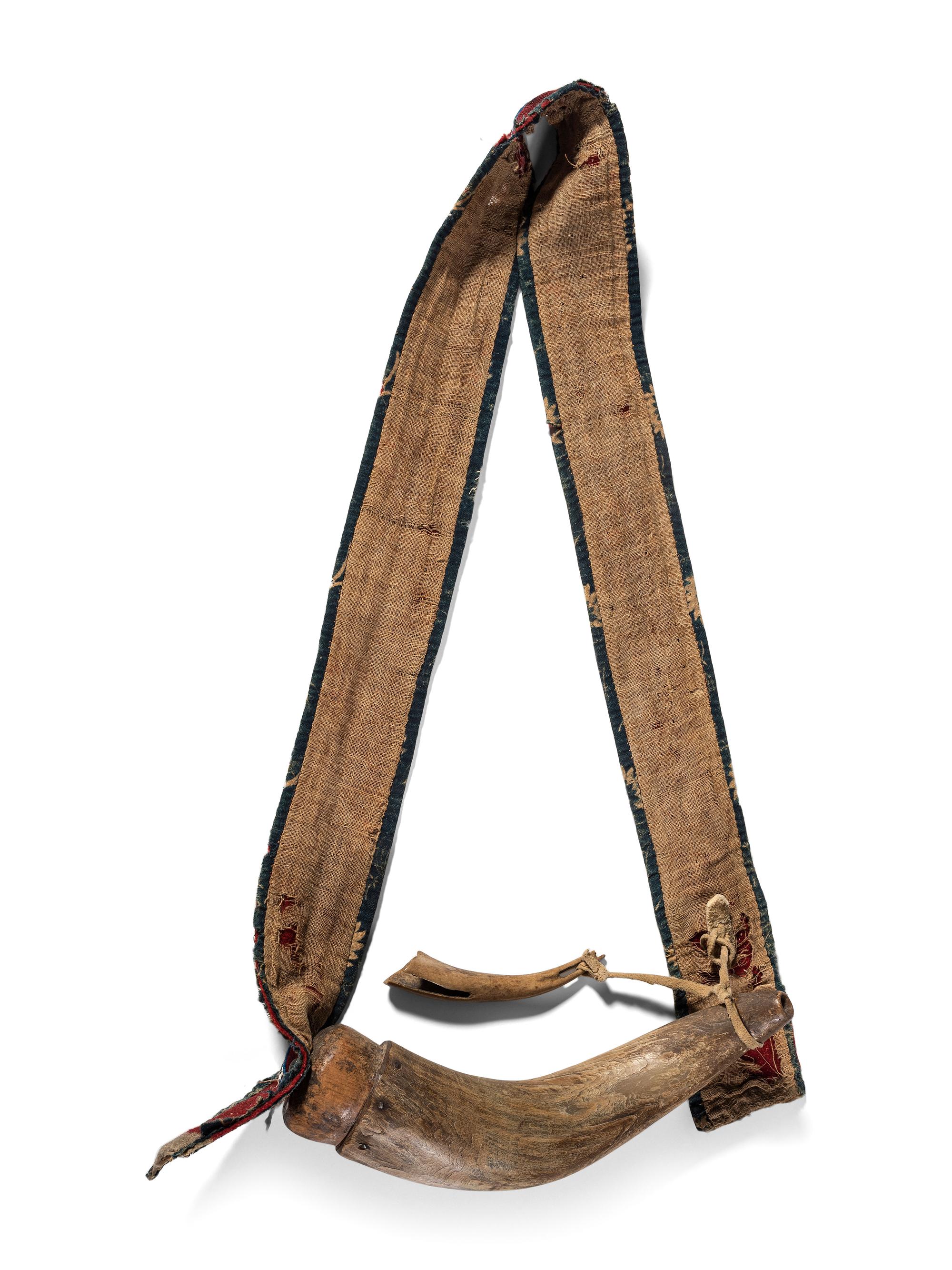Northern Plains Beaded Wool Strap, with Powder Horn and Measure