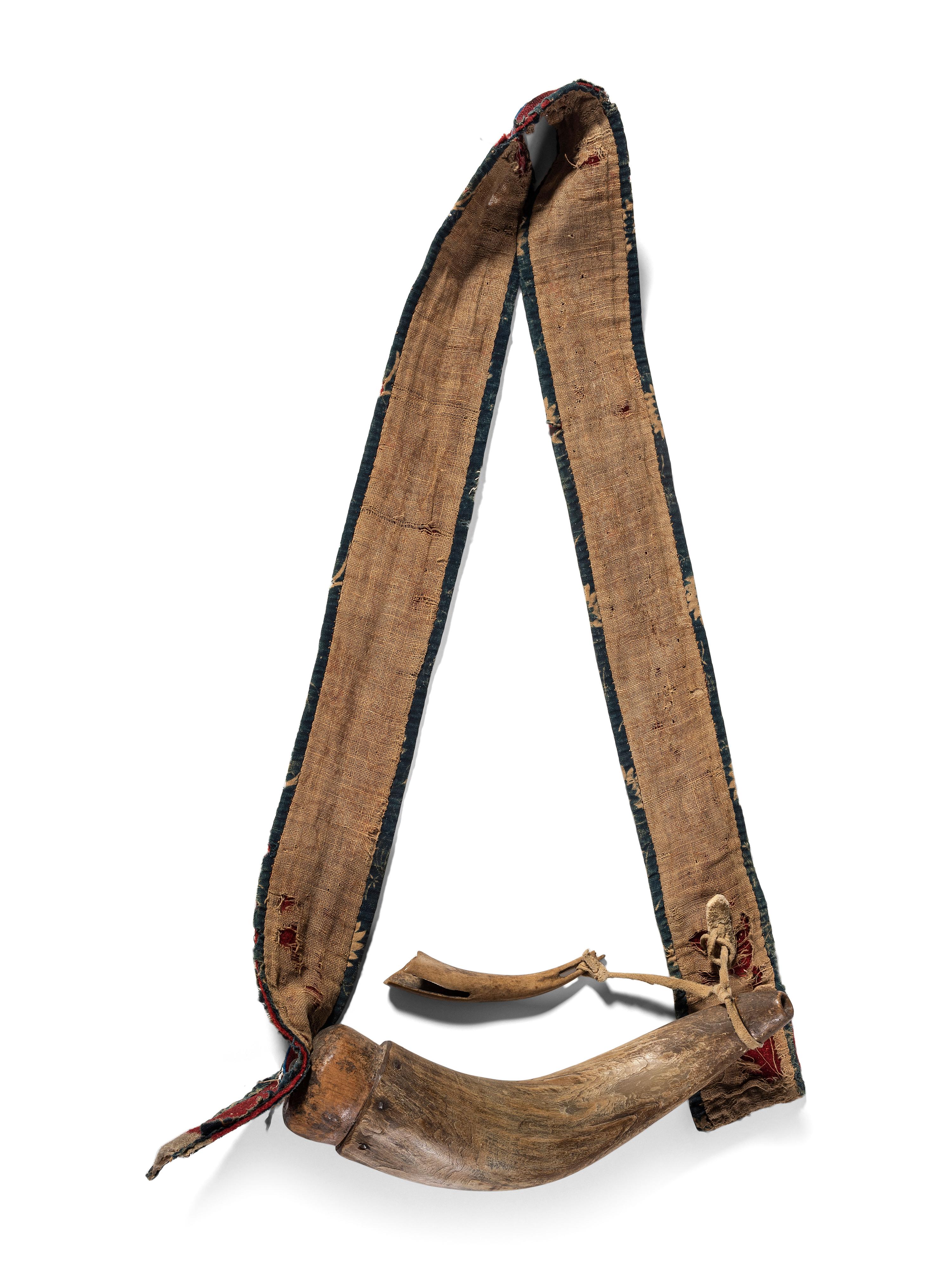 Northern Plains Beaded Wool Strap, with Powder Horn and Measure
