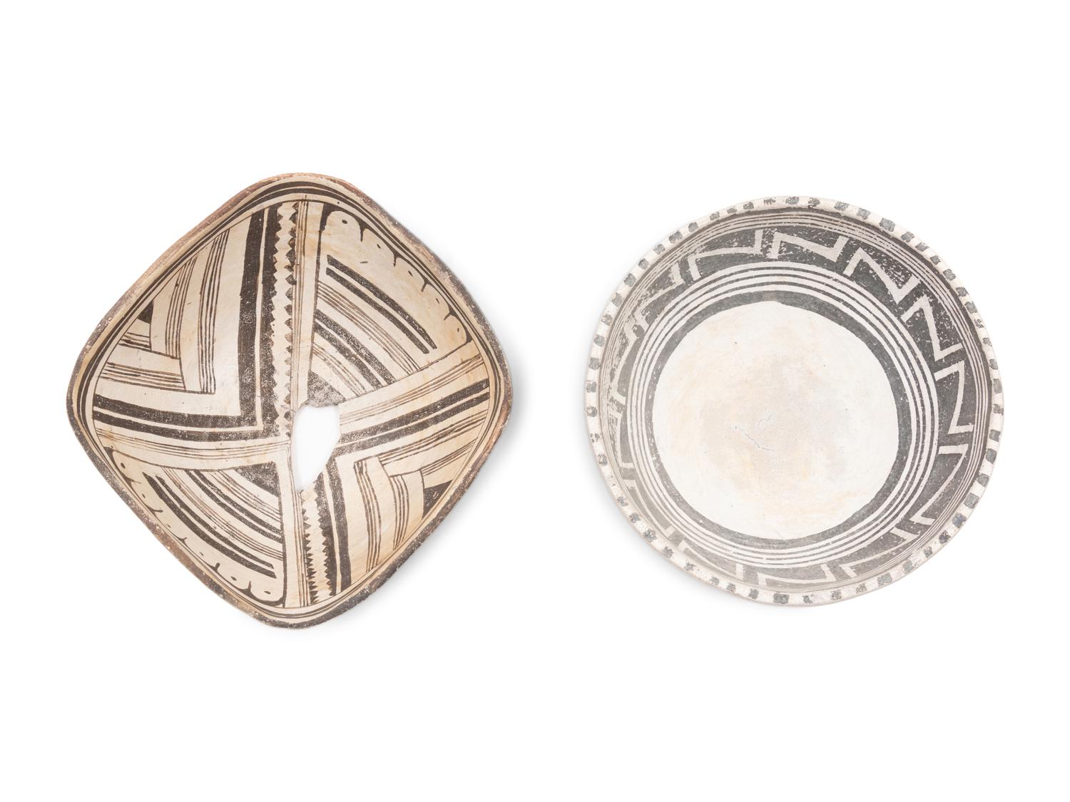Southwestern Black-on-White Pottery Bowls