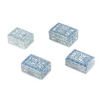 Four Chinese Porcelain Blue-and-White Offering Boxes