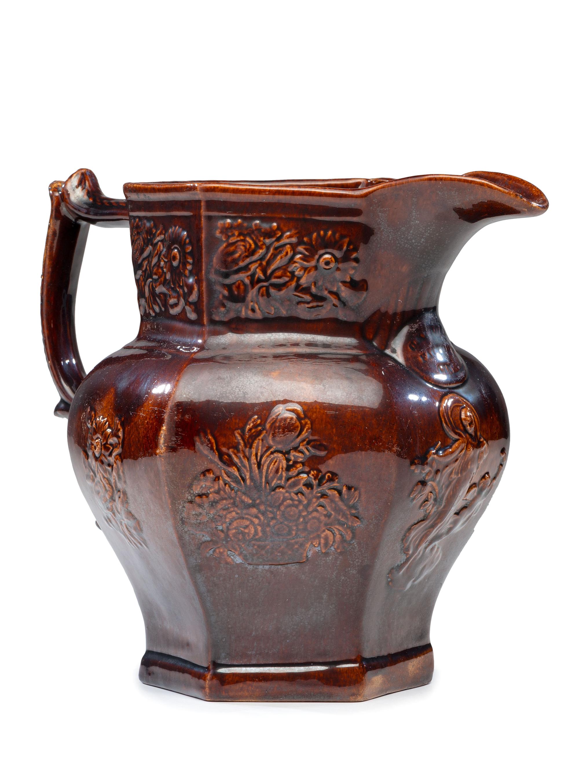 A Rare William Bromley Yellowware Panel Pitcher