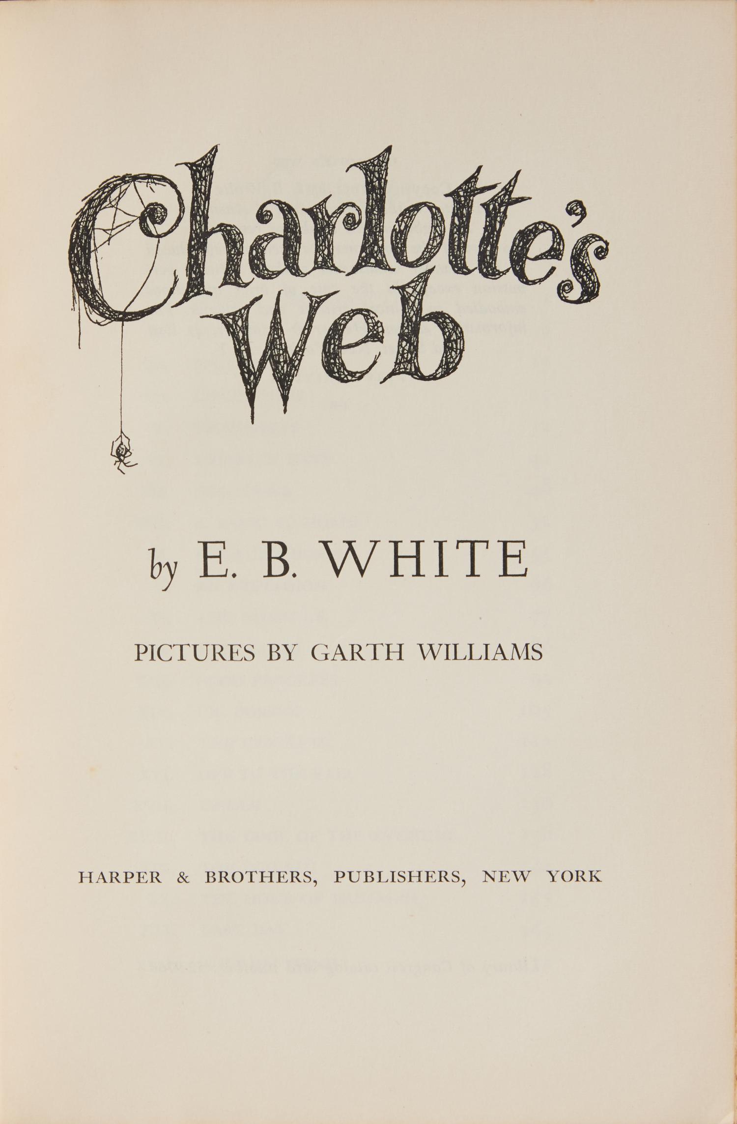 [Children's & Illustrated] White, E.B. Charlotte's Web