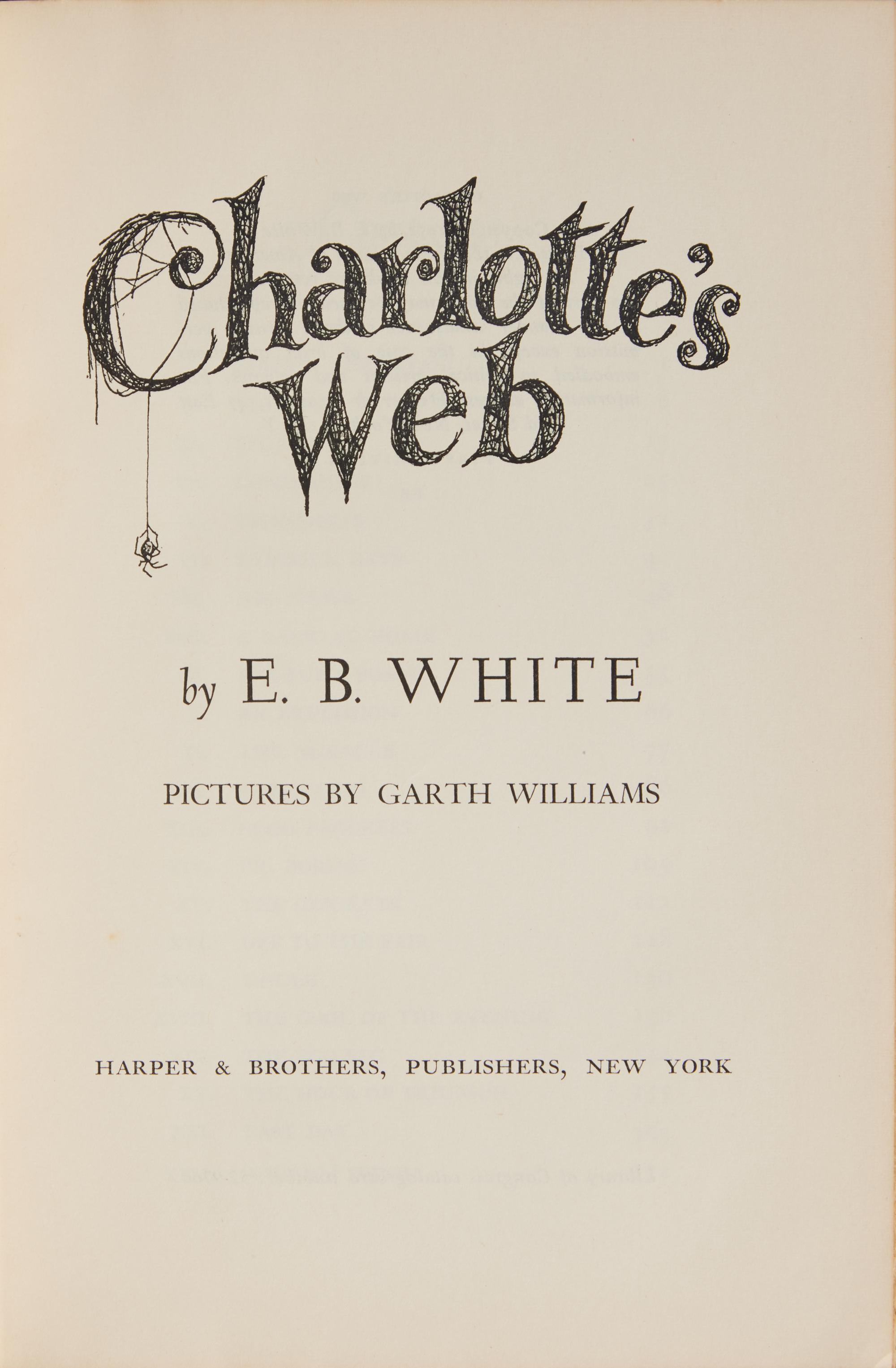 [Children's & Illustrated] White, E.B. Charlotte's Web