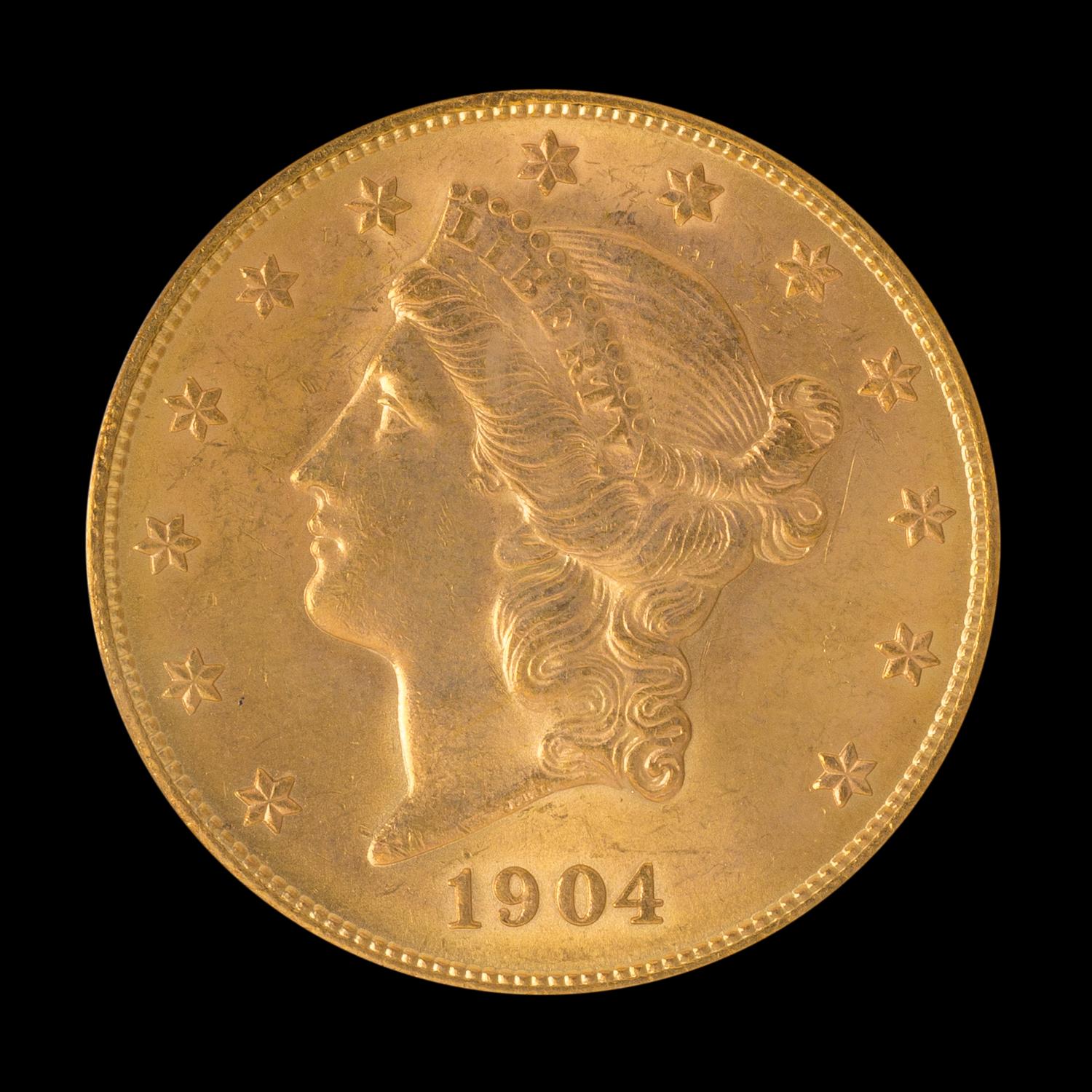 A United States 1904-S Liberty Head $20 Gold Coin