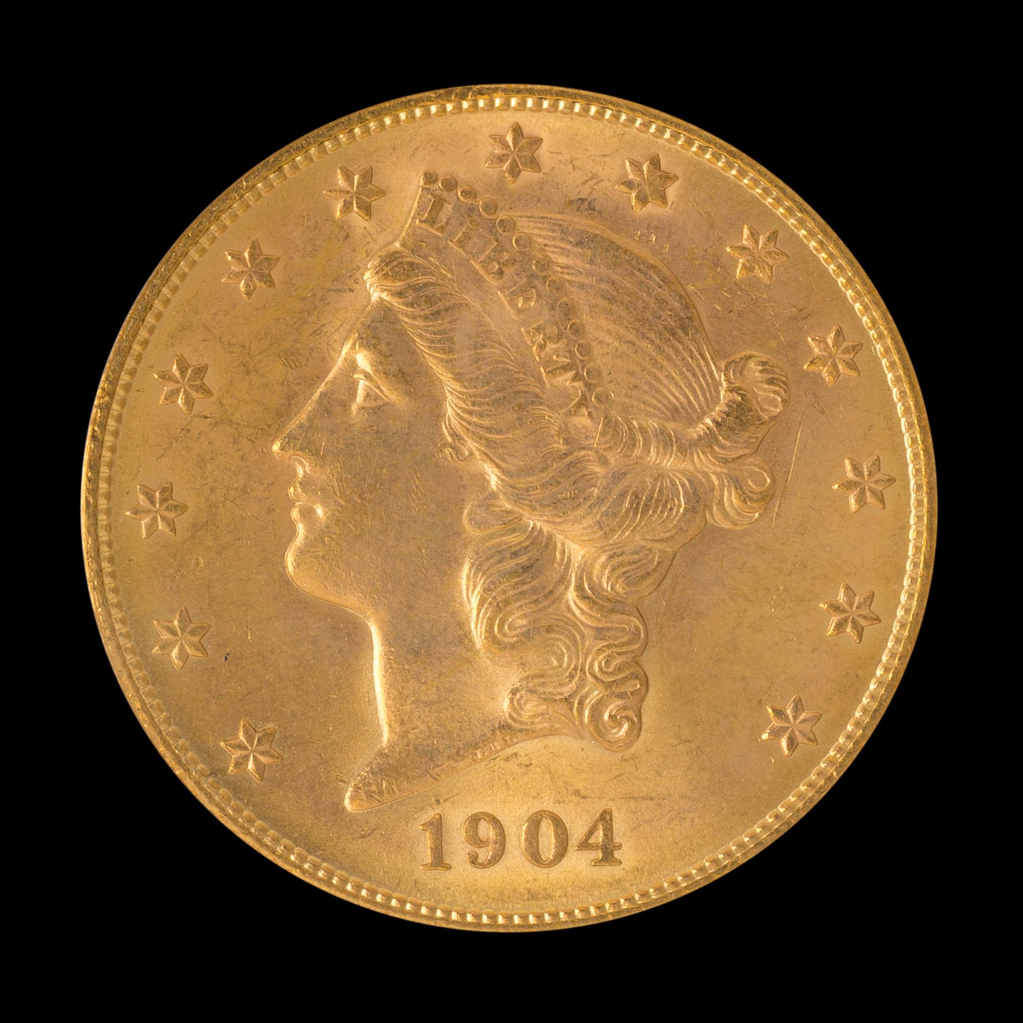 A United States 1904-S Liberty Head $20 Gold Coin