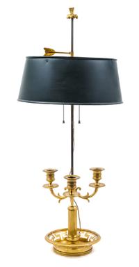 An Empire Style Gilt Bronze Bouillotte Lamp Height 33 1/4 inches. — 20TH CENTURY