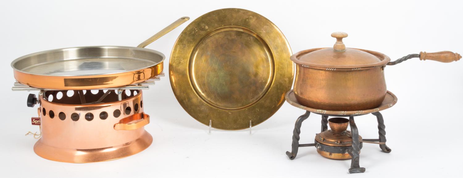 A Collection of Copper Kitchen Articles Length of fish mold 10 3/4 inches.