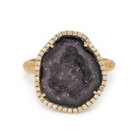 GEODE AND DIAMOND RING
