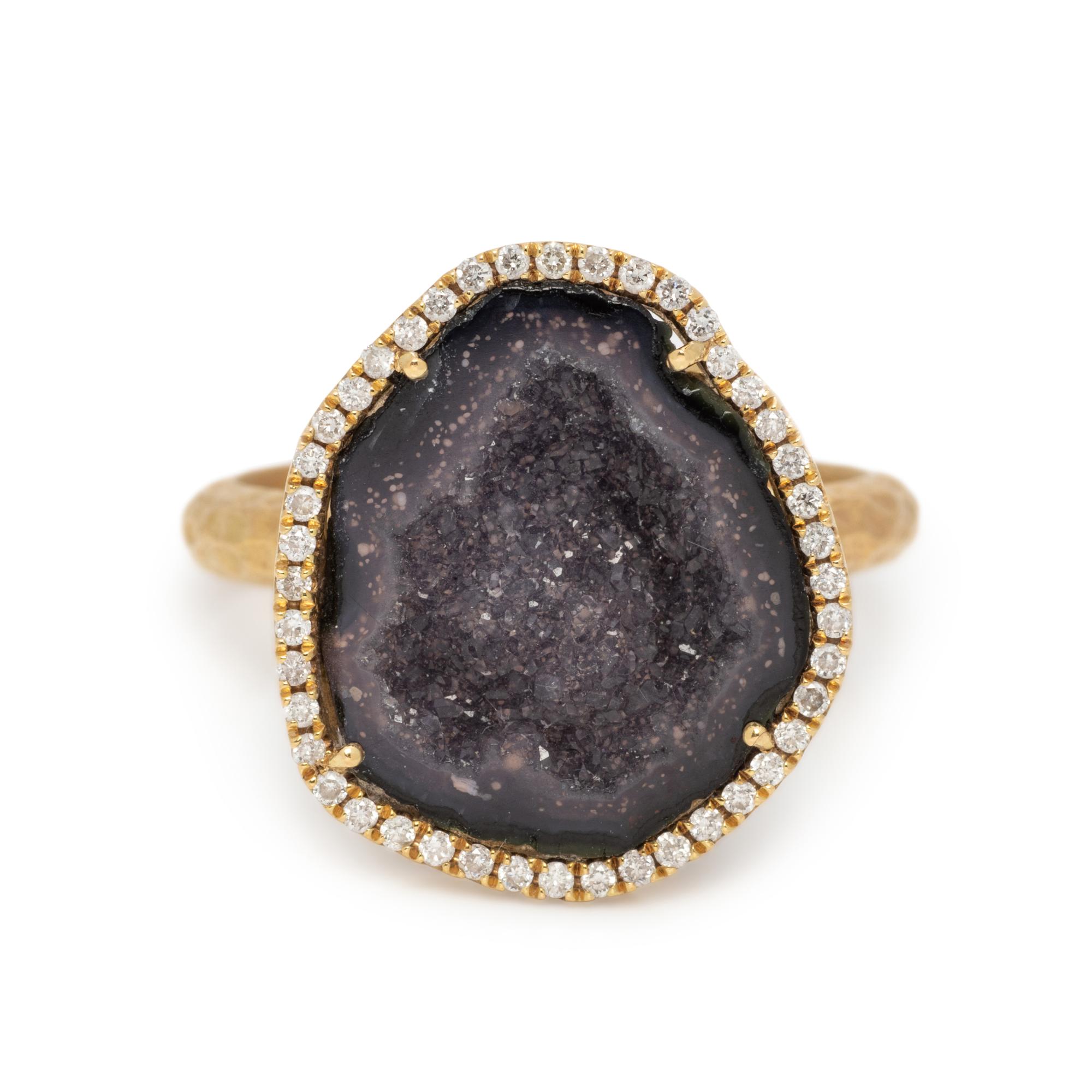 GEODE AND DIAMOND RING