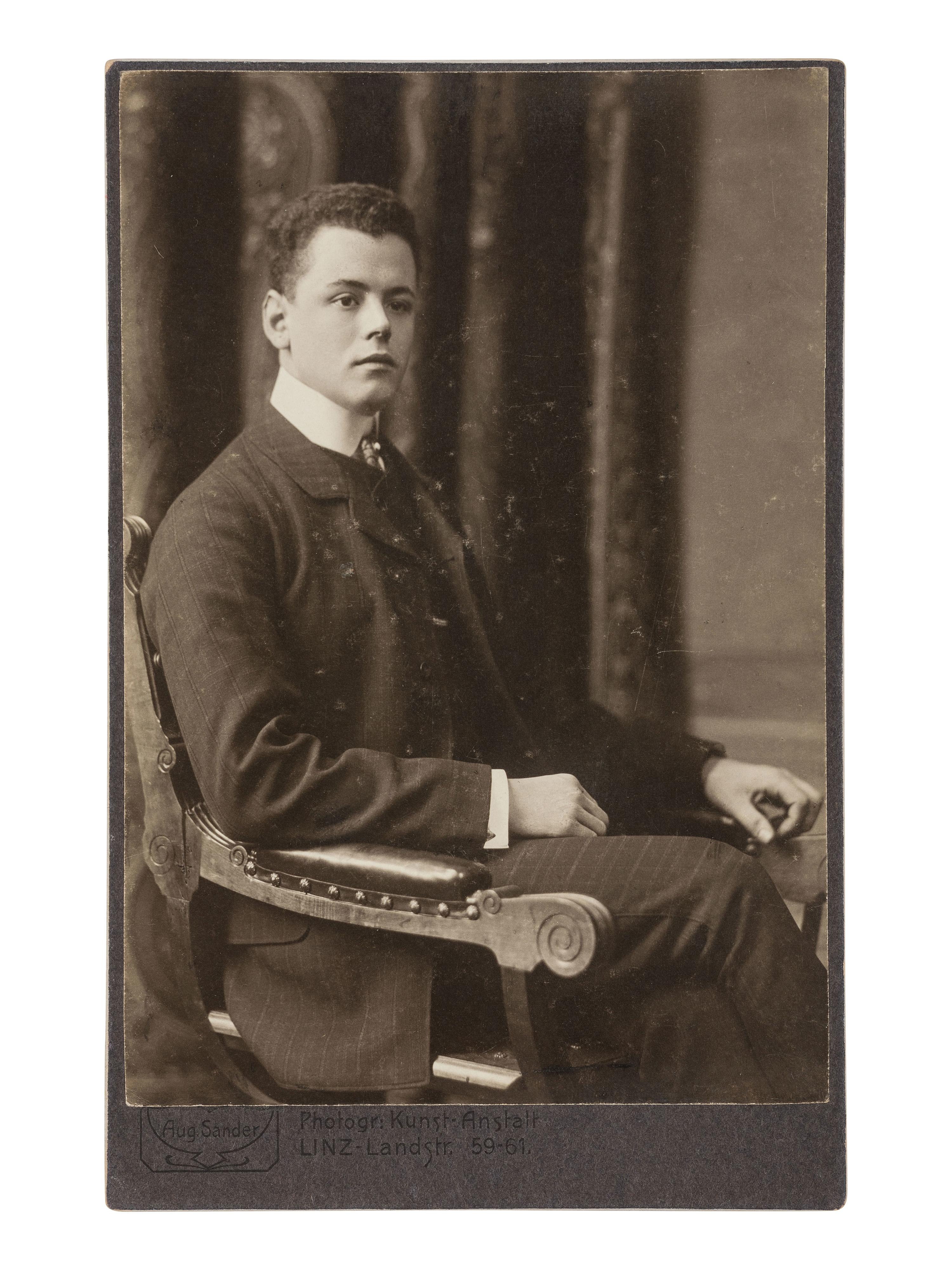 [EARLY PHOTOGRAPHY]. SANDER, August (1876-1964), photog. Cabinet photograph of a young man.