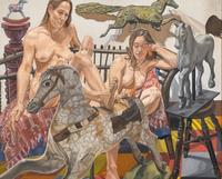 Models with Folk Art Horses , 1992