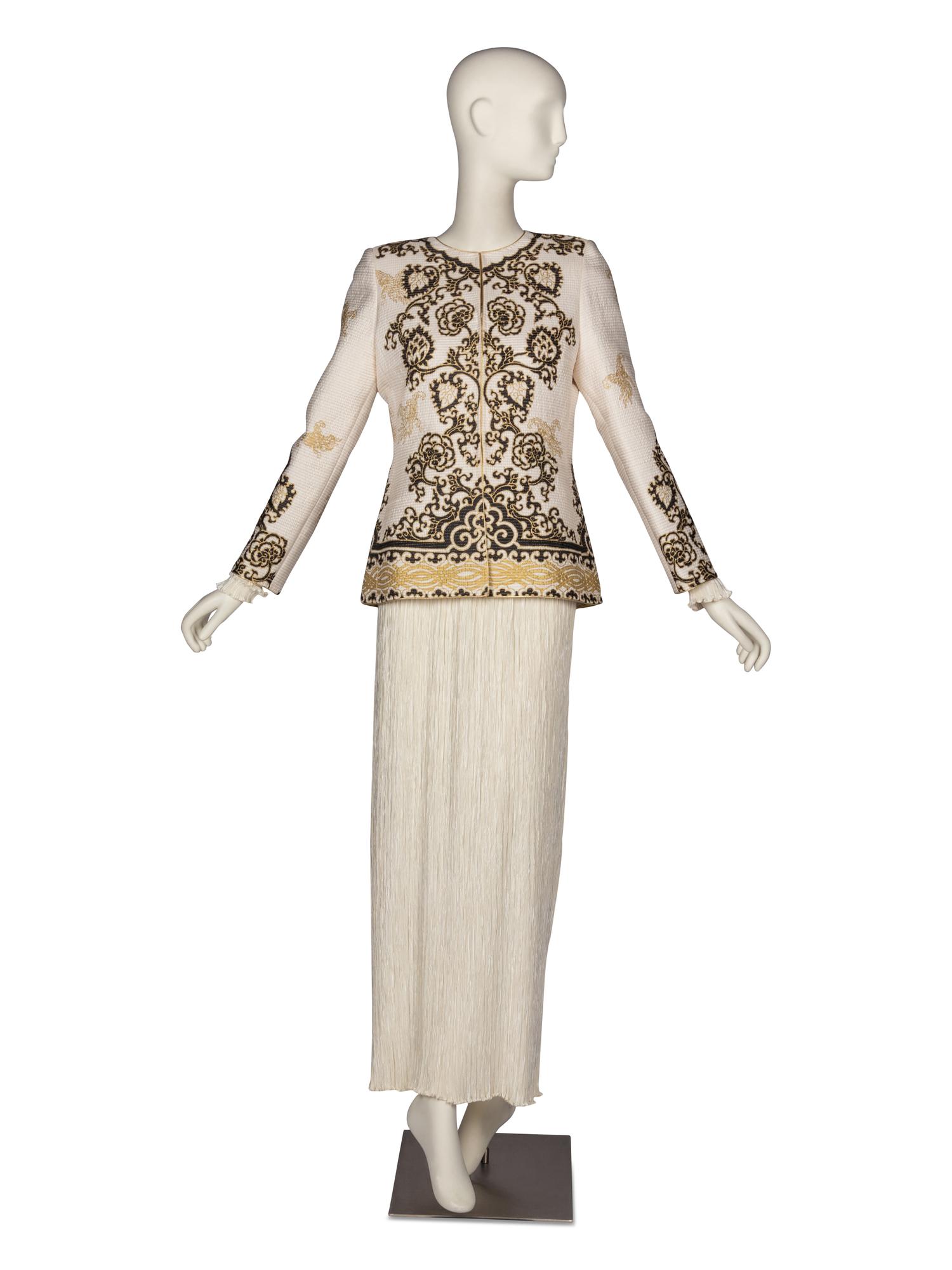 Mary McFadden Couture Pleated Gown