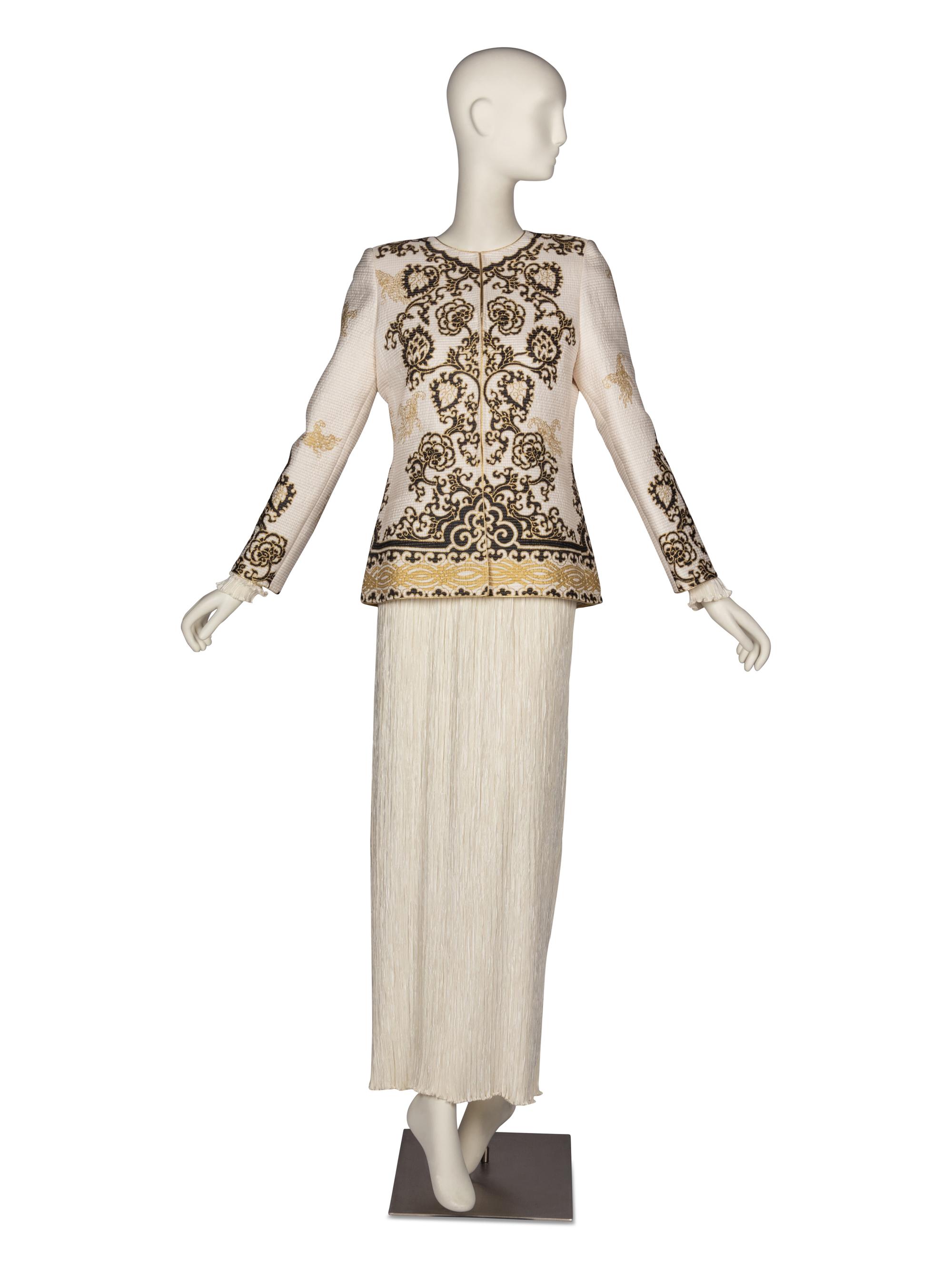 Mary McFadden Couture Pleated Gown