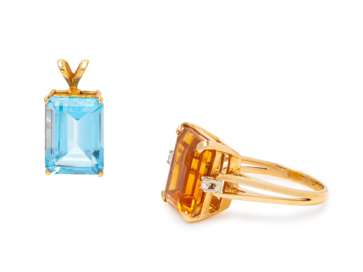 A Collection of Yellow Gold and Gemstone Jewelry,