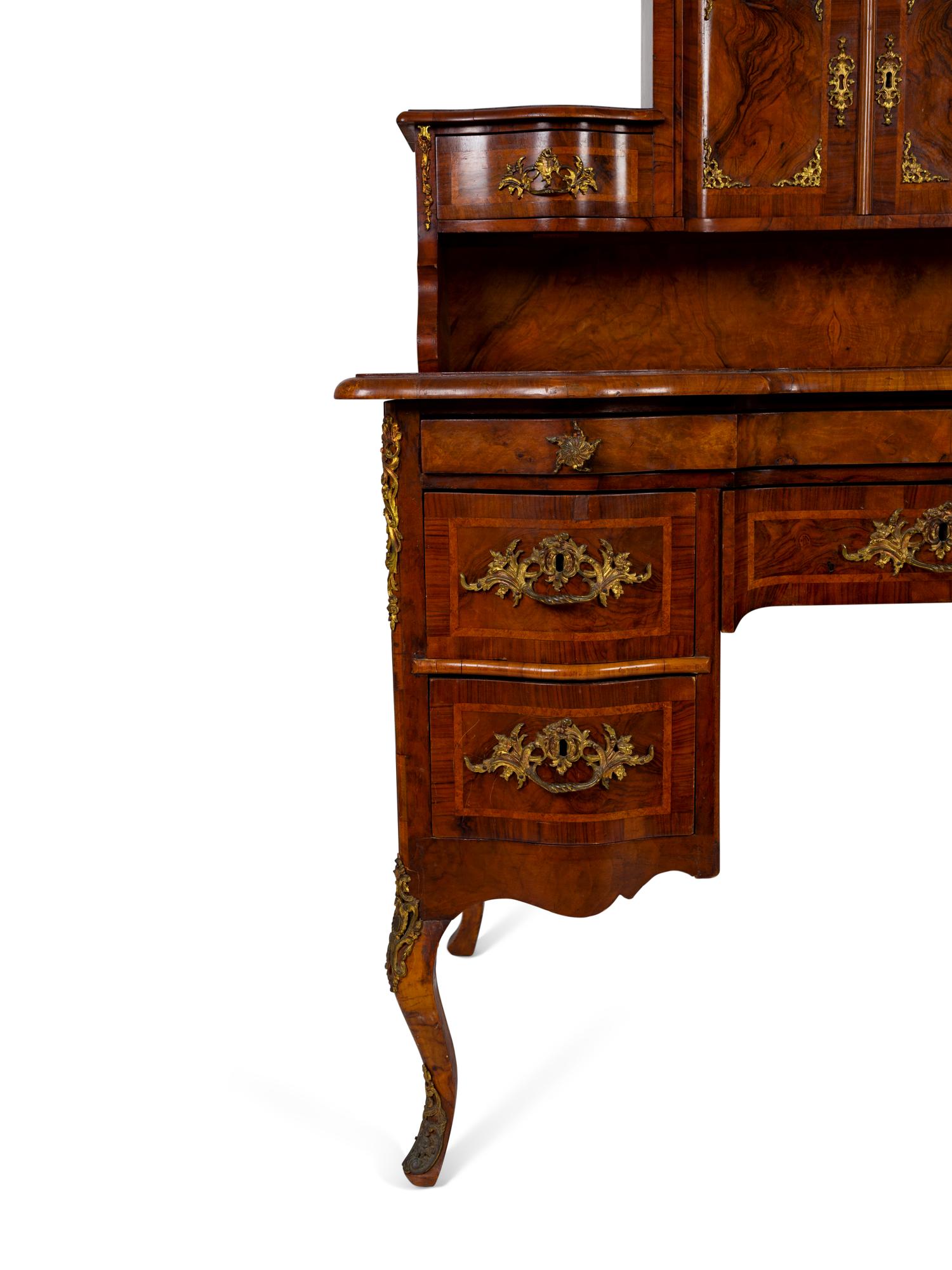 An Italian Gilt Metal Mounted Walnut Lady's Writing Desk — 19TH CENTURY