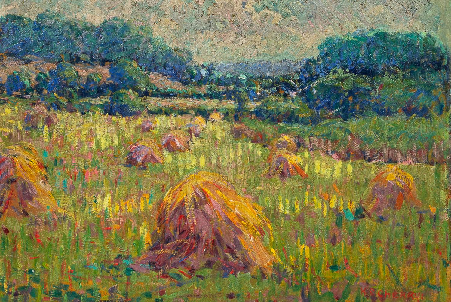 Kathryn E. Bard Cherry, (American, 1860-1931), Haystacks
