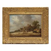 Jan Josefsz. van Goyen (Dutch, 1596-1656) — Figures Working by Farm Cottages , 1630