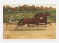 Eugene (Gean) Smith (1851-1928), Trotter Race: Lou Dillon beats Major Delmar, dated "1905"