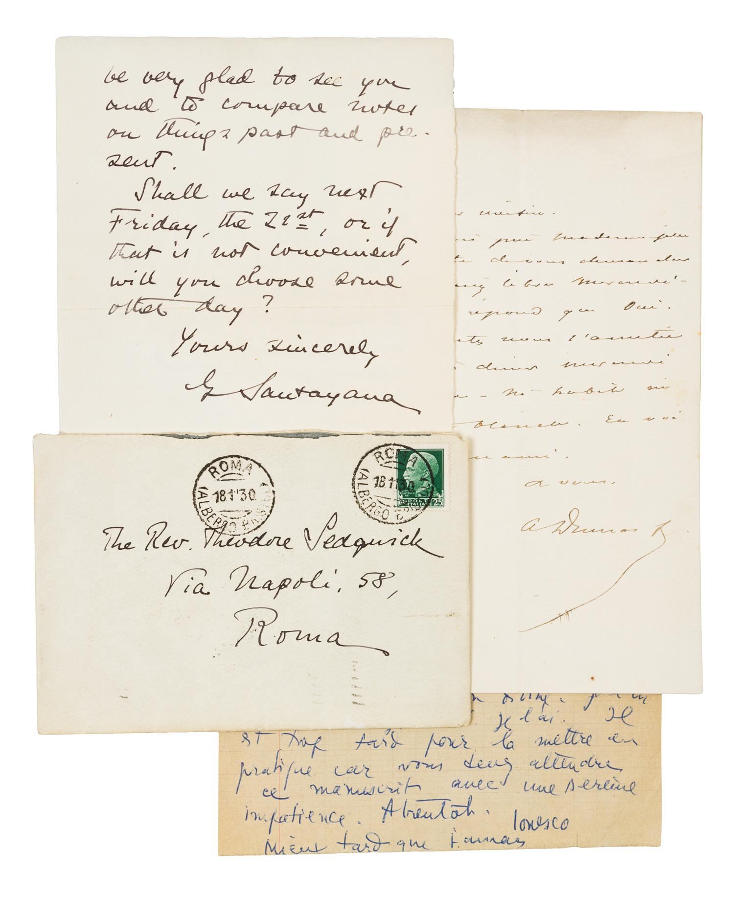 [WORLD AUTHORS]. A group of 3 manuscripts by world authors.
