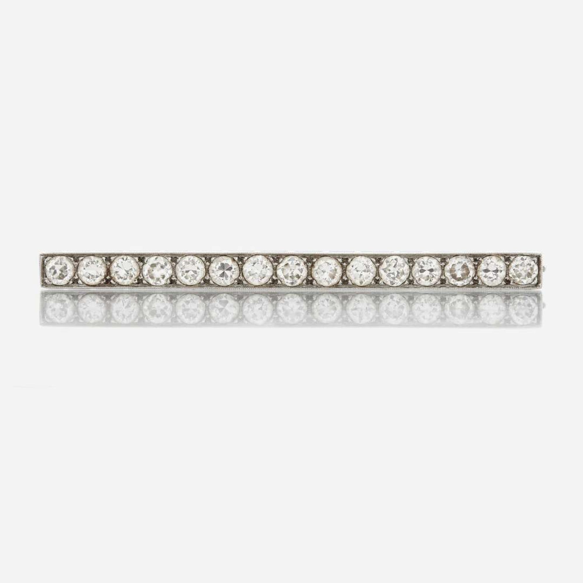 An antique diamond and platinum brooch