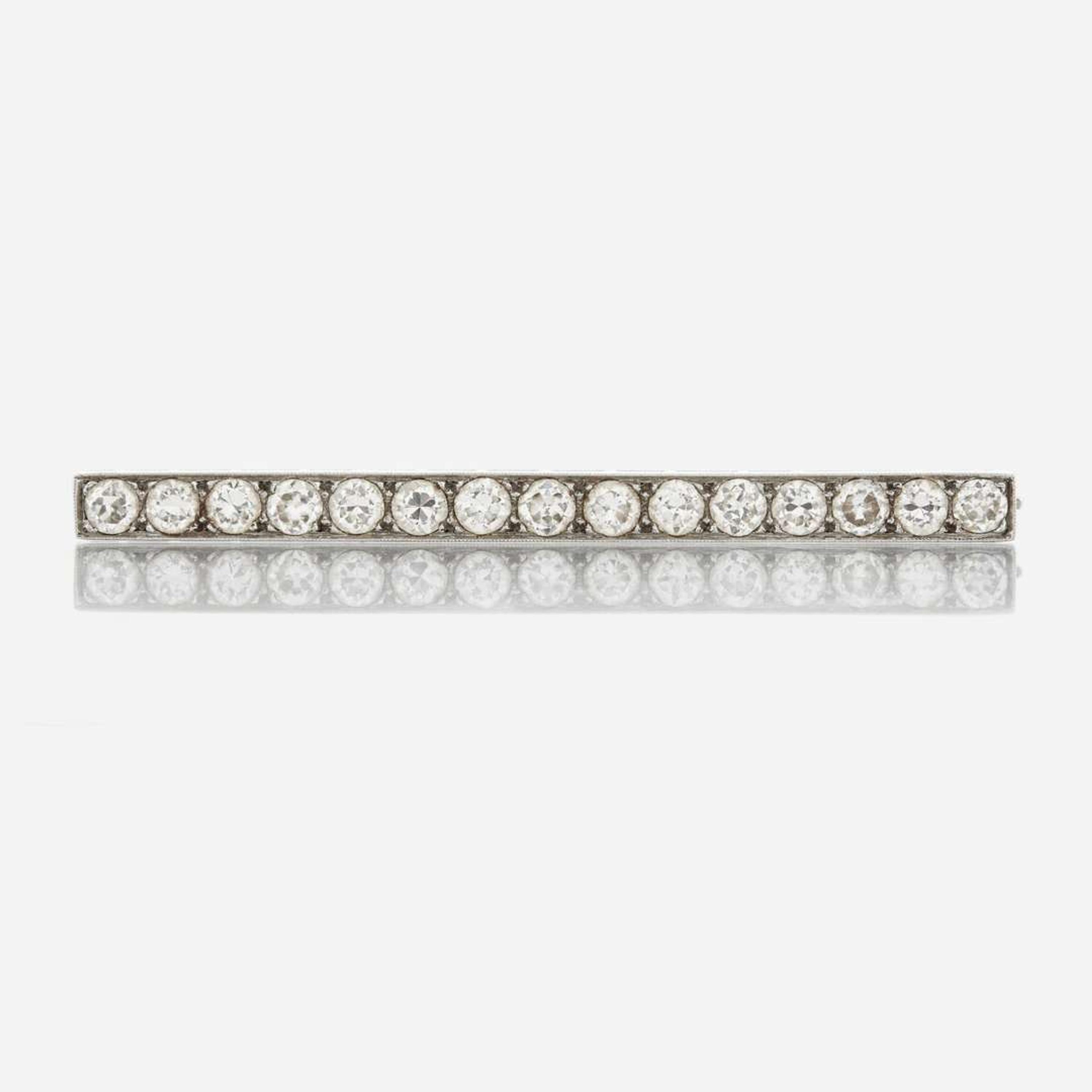 An antique diamond and platinum brooch
