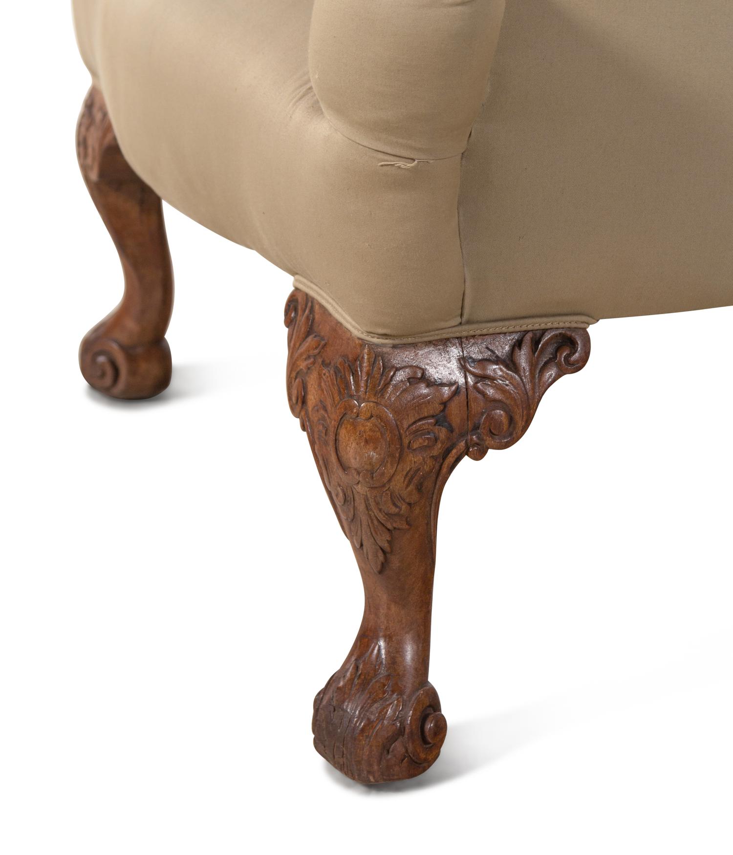 A Pair of George II Style Walnut Wingback Chairs