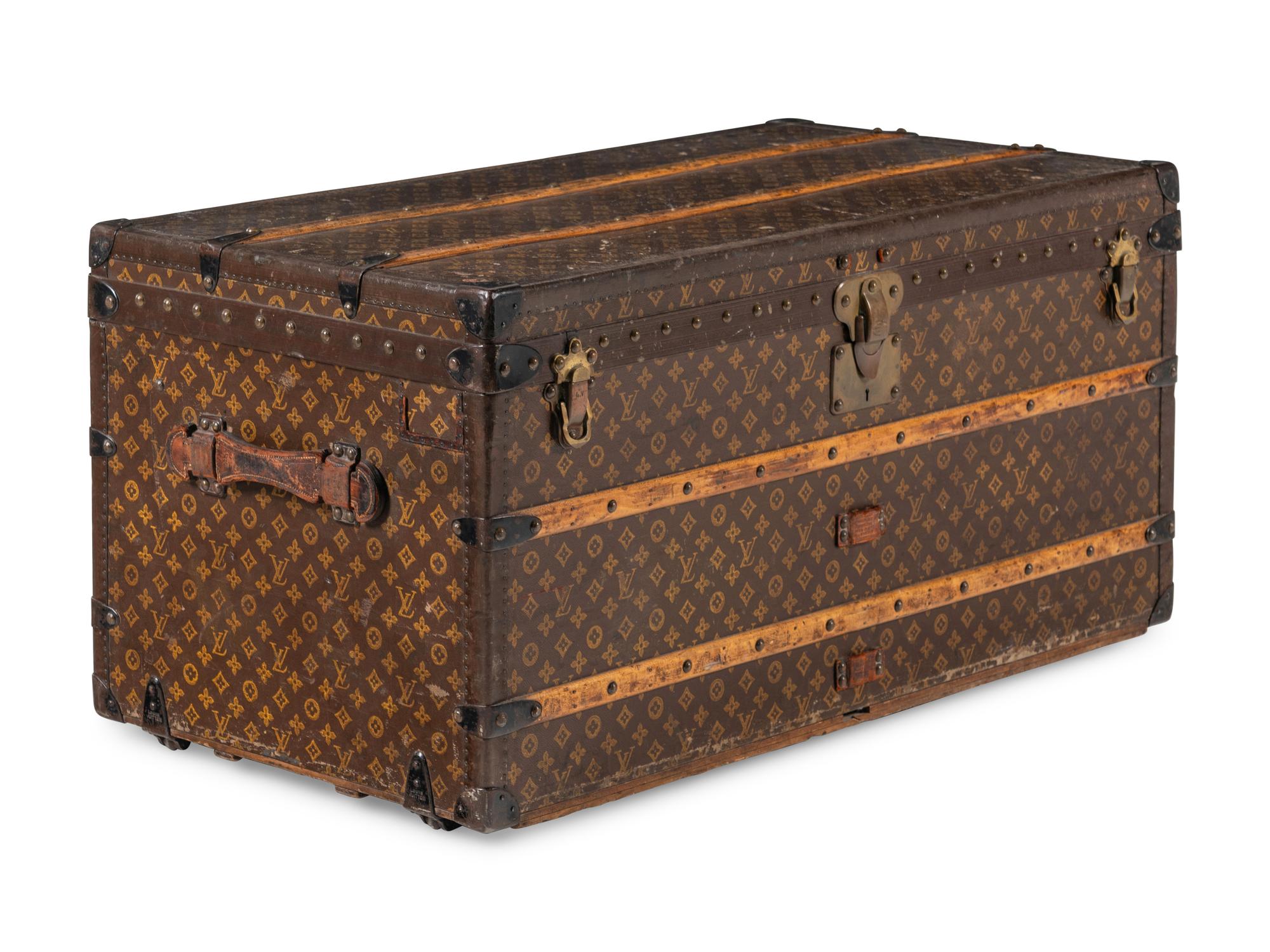 LOUIS VUITTON, ANTIQUE STEAMER TRUNK