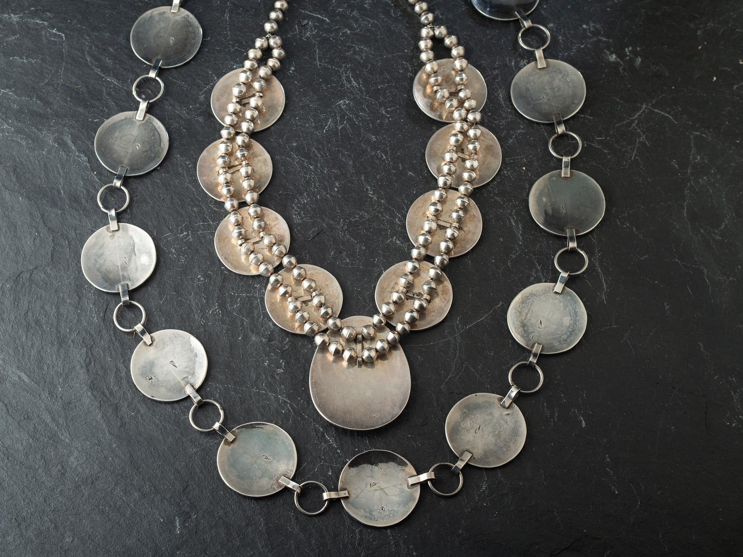 Silver Overlay Necklace and Link Concha Belt