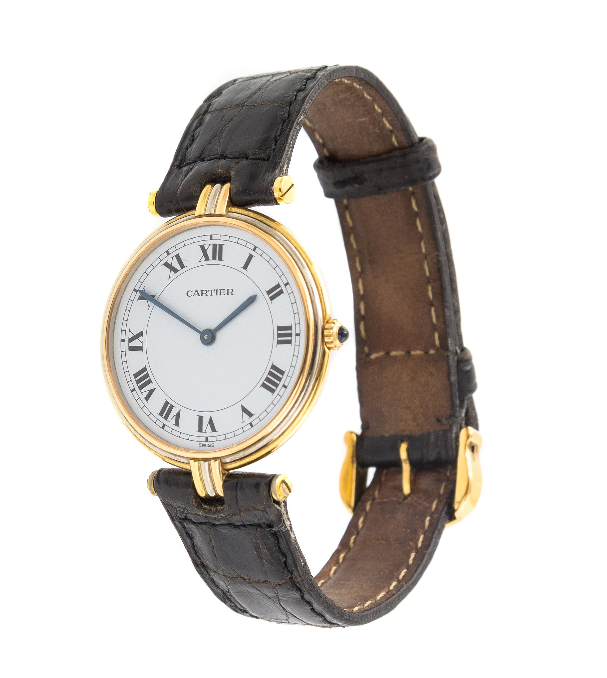 An 18 Karat Yellow Gold Wristwatch, Cartier,