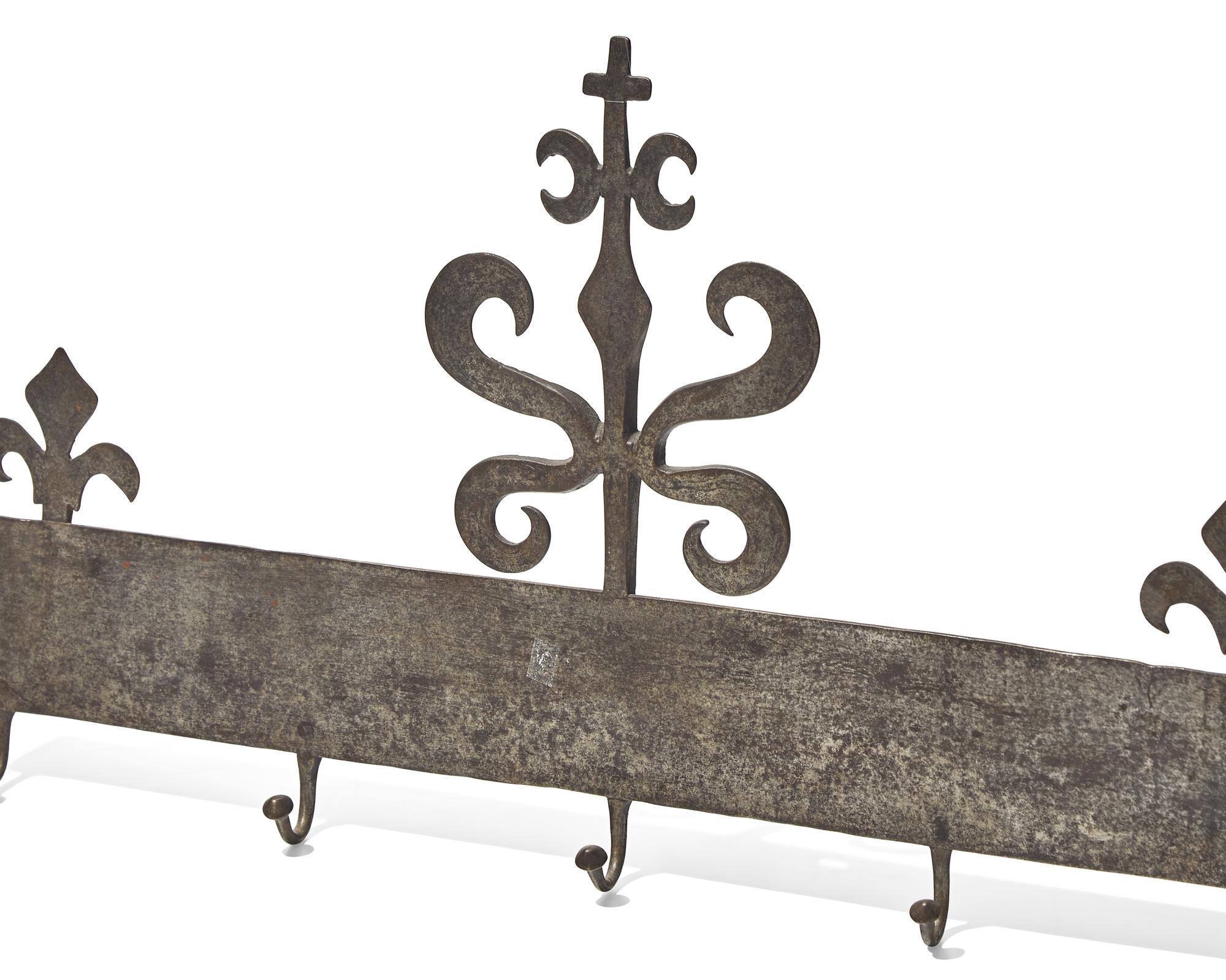 A Wrought Iron Kitchen Wall Rack, French, Late 18th Century