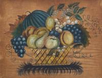 American School 19th Century, A Theorem Depicting a Basket of Fruit