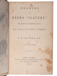 [SLAVERY & ABOLITION]. A group of 5 books, including racist eugenics treatises by J.H. Van Evrie.